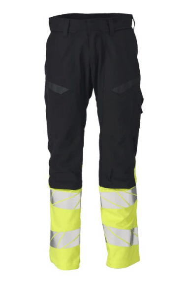 Navy and Yellow Knee Pad Trousers MASCOT ACCELERATE T.38 > T.56