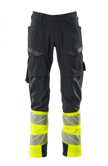 Navy and Yellow MASCOT ACCELERATE SAFE trousers T.58>T.62