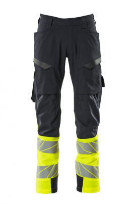 Navy and Yellow MASCOT ACCELERATE SAFE trousers T.58> T.62